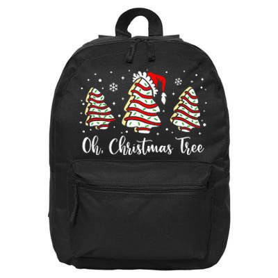 Oh Christmas Tree Cakes Debbie Funny Christmas Snack Cake 16 in Basic Backpack