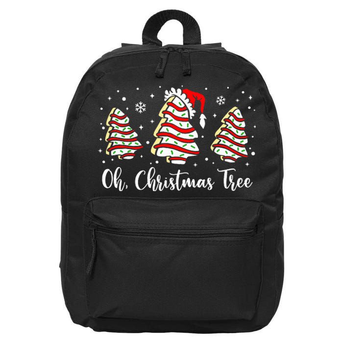 Oh Christmas Tree Cakes Debbie Funny Christmas Snack Cake 16 in Basic Backpack