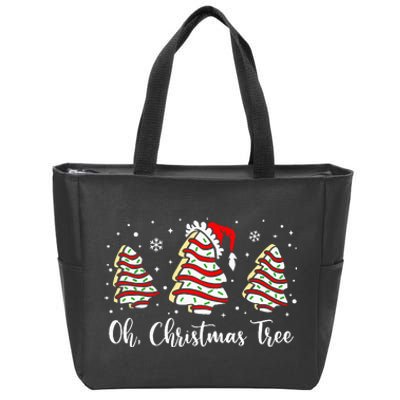 Oh Christmas Tree Cakes Debbie Funny Christmas Snack Cake Zip Tote Bag