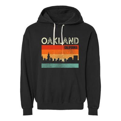 Oakland California Town Skyline Garment-Dyed Fleece Hoodie