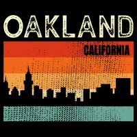 Oakland California Town Skyline Drawstring Bag