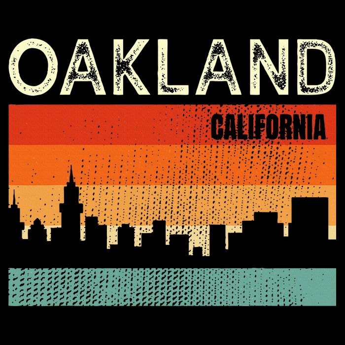 Oakland California Town Skyline Drawstring Bag