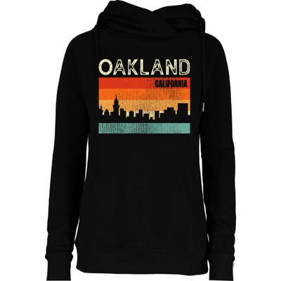 Oakland California Town Skyline Womens Funnel Neck Pullover Hood