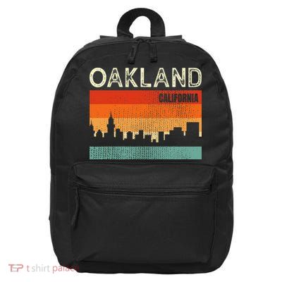 Oakland California Town Skyline 16 in Basic Backpack