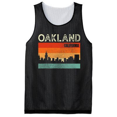 Oakland California Town Skyline Mesh Reversible Basketball Jersey Tank