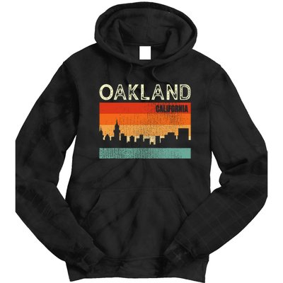 Oakland California Town Skyline Tie Dye Hoodie