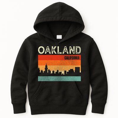 Oakland California Town Skyline Kids Hoodie
