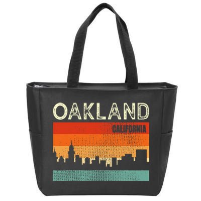 Oakland California Town Skyline Zip Tote Bag