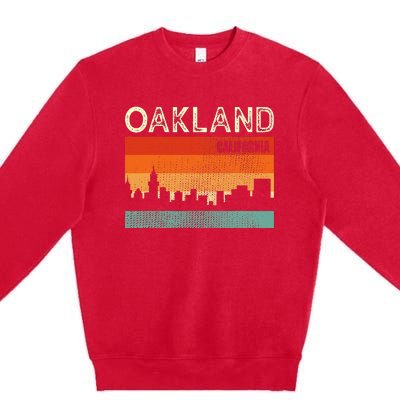 Oakland California Town Skyline Premium Crewneck Sweatshirt