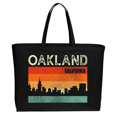 Oakland California Town Skyline Cotton Canvas Jumbo Tote