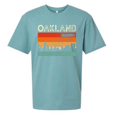 Oakland California Town Skyline Sueded Cloud Jersey T-Shirt