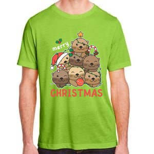 Otter Christmas Tree Funny Animal Merry Christmas Cute Gift Adult ChromaSoft Performance T-Shirt