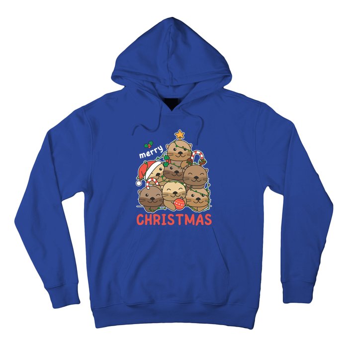 Otter Christmas Tree Funny Animal Merry Christmas Cute Gift Hoodie