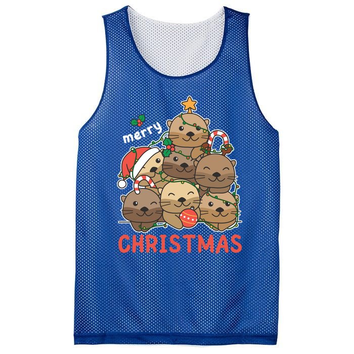 Otter Christmas Tree Funny Animal Merry Christmas Cute Gift Mesh Reversible Basketball Jersey Tank