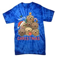 Otter Christmas Tree Funny Animal Merry Christmas Cute Gift Tie-Dye T-Shirt