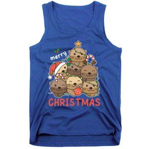 Otter Christmas Tree Funny Animal Merry Christmas Cute Gift Tank Top