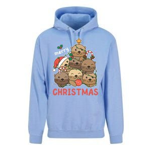 Otter Christmas Tree Funny Animal Merry Christmas Cute Gift Unisex Surf Hoodie