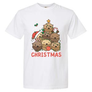 Otter Christmas Tree Funny Animal Merry Christmas Cute Gift Garment-Dyed Heavyweight T-Shirt