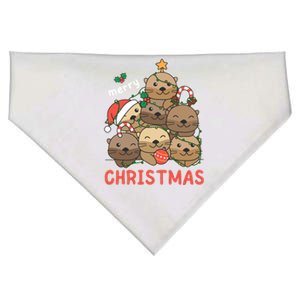 Otter Christmas Tree Funny Animal Merry Christmas Cute Gift USA-Made Doggie Bandana