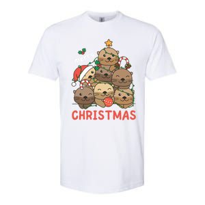 Otter Christmas Tree Funny Animal Merry Christmas Cute Gift Softstyle CVC T-Shirt