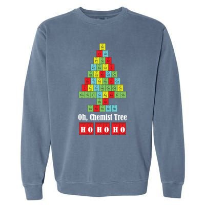 Oh Chemist Tree Chemistry Christmas Science Teacher Gift Garment-Dyed Sweatshirt