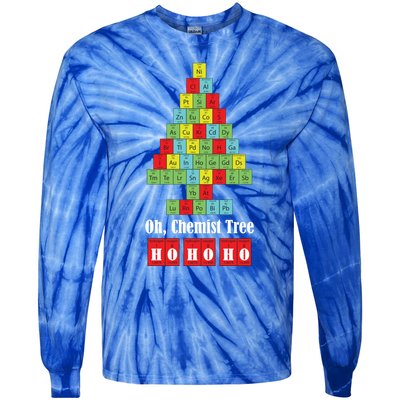 Oh Chemist Tree Chemistry Christmas Science Teacher Gift Tie-Dye Long Sleeve Shirt