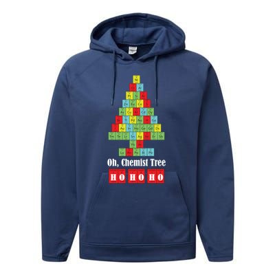 Oh Chemist Tree Chemistry Christmas Science Teacher Gift Performance Fleece Hoodie