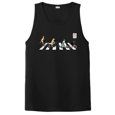 One Cat Two Dogs And A Kangaroo Crossing The Street Gift PosiCharge Competitor Tank