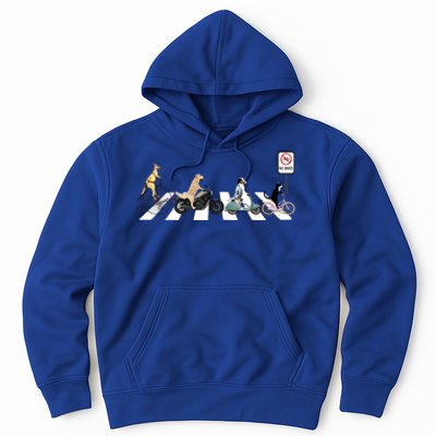 One Cat Two Dogs And A Kangaroo Crossing The Street Gift Hoodie