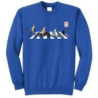 One Cat Two Dogs And A Kangaroo Crossing The Street Gift Sweatshirt