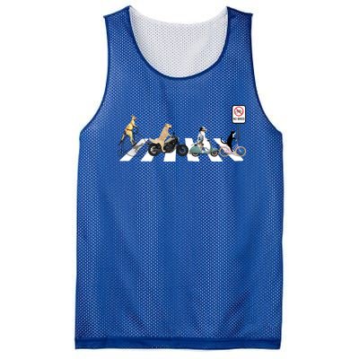 One Cat Two Dogs And A Kangaroo Crossing The Street Gift Mesh Reversible Basketball Jersey Tank