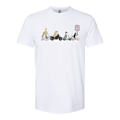 One Cat Two Dogs And A Kangaroo Crossing The Street Gift Softstyle CVC T-Shirt