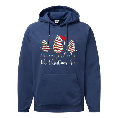 Oh Christmas Tree Cakes Debbie Becky Jen Cake Performance Fleece Hoodie