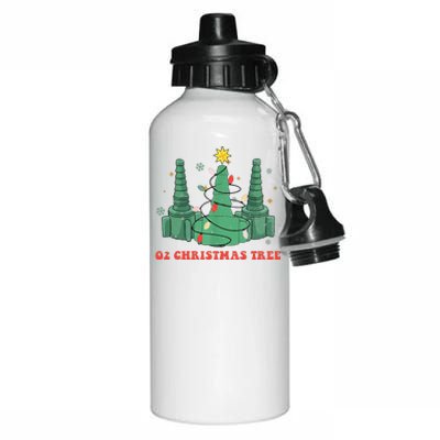 Oh Christmas Tree Xmas Lights Rt Respiratory Therapist Aluminum Water Bottle