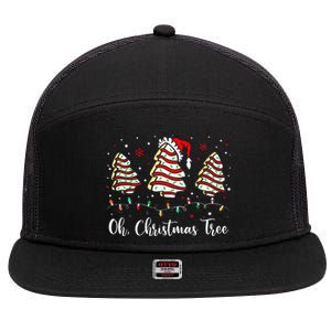 Oh Christmas Tree Cakes Debbie Becky Jen Cake 7 Panel Mesh Trucker Snapback Hat