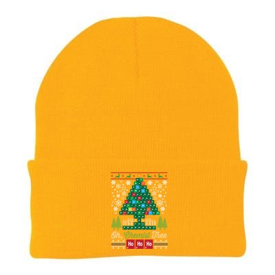 Oh Chemist Tree Merry Christmas Ugly Cute Gift Cute Gift Knit Cap Winter Beanie