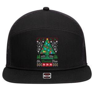 Oh Chemist Tree Merry Christmas Ugly Cute Gift Cute Gift 7 Panel Mesh Trucker Snapback Hat