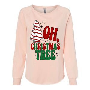 Oh Christmas Tree Cakes Debbie Becky Jen Groovy Retro Pajama Womens California Wash Sweatshirt