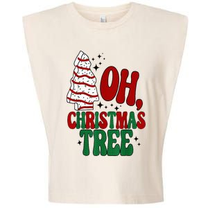 Oh Christmas Tree Cakes Debbie Becky Jen Groovy Retro Pajama Garment-Dyed Women's Muscle Tee