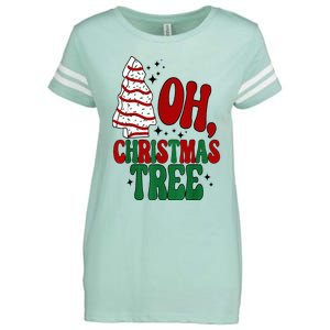 Oh Christmas Tree Cakes Debbie Becky Jen Groovy Retro Pajama Enza Ladies Jersey Football T-Shirt