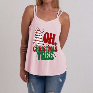 Oh Christmas Tree Cakes Debbie Becky Jen Groovy Retro Pajama Women's Strappy Tank