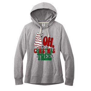 Oh Christmas Tree Cakes Debbie Becky Jen Groovy Retro Pajama Women's Fleece Hoodie