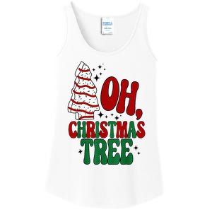 Oh Christmas Tree Cakes Debbie Becky Jen Groovy Retro Pajama Ladies Essential Tank