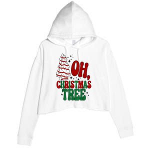 Oh Christmas Tree Cakes Debbie Becky Jen Groovy Retro Pajama Crop Fleece Hoodie