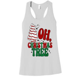 Oh Christmas Tree Cakes Debbie Becky Jen Groovy Retro Pajama Women's Racerback Tank