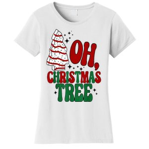 Oh Christmas Tree Cakes Debbie Becky Jen Groovy Retro Pajama Women's T-Shirt