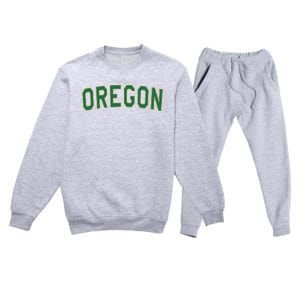 Oregon Classic Text Premium Crewneck Sweatsuit Set