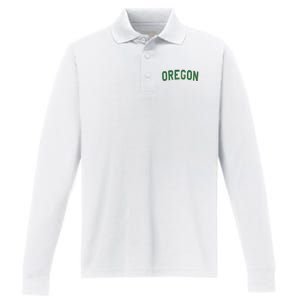 Oregon Classic Text Performance Long Sleeve Polo