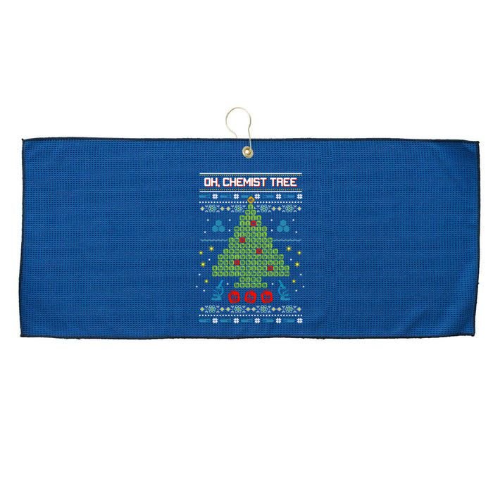 Oh Chemist Tree Funny Ugly Christmas Large Microfiber Waffle Golf Towel