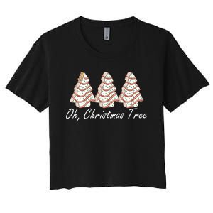 Oh Christmas Tree Merry And Bright Women's Crop Top Tee